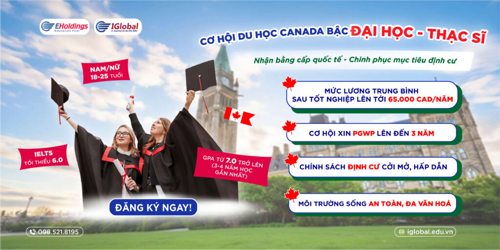 Tuyển sinh Du học Canada hệ Đại học, Thạc sĩ 2026