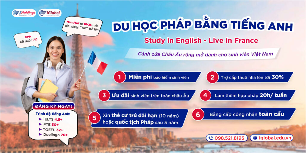 Chương trình Du học Pháp bằng tiếng Anh 2026