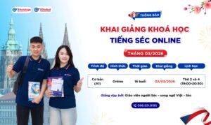 Lịch khai giảng khóa tiếng Séc online trình độ A1 tháng 03/2026